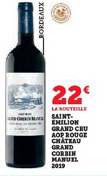 saint-émilion grand cru aop rouge château grand corbin manuel 2019