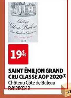 saint émilion grand cru classé aop 2020 château côtes de baleau