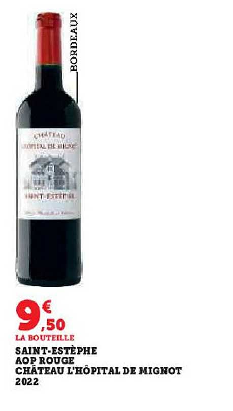 saint-estèphe aop rouge château l'hôpital de mignot 2022