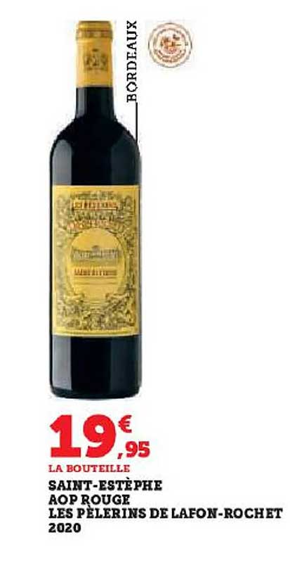 saint-estèphe aop rouge les pelerins de lafon-rochet 2020