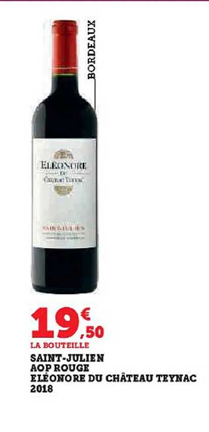 saint-julien aop rouge éléonore du château teynac 2018