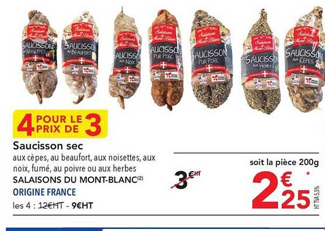saucisson sec salaisons du mont-blanc