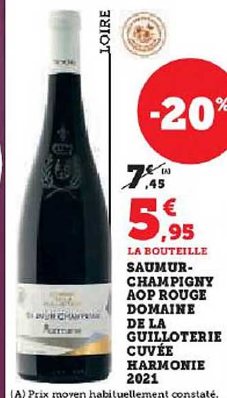 saumur-champigny aop rouge domaine de la guilloterie cuvée harmonie 2021