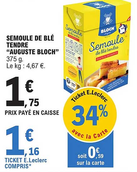 semoule de blé tendre "auguste bloch"