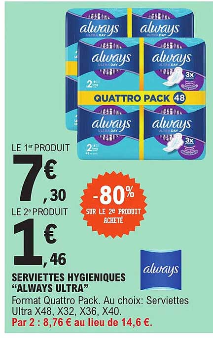 serviettes hygiéniques "always ultra"