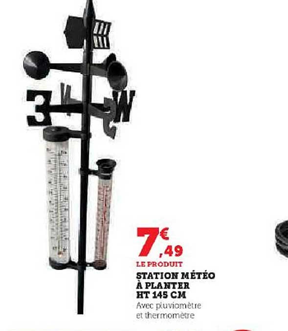 station météo à planter ht 145 cm