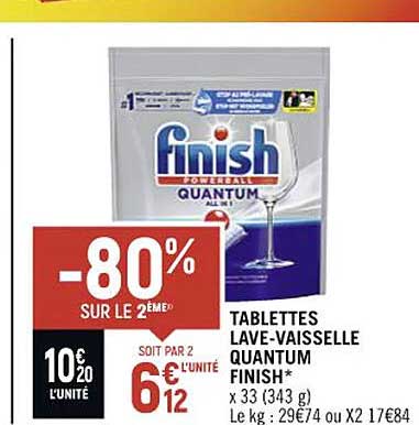 tablettes lave-vaisselle quantum finish