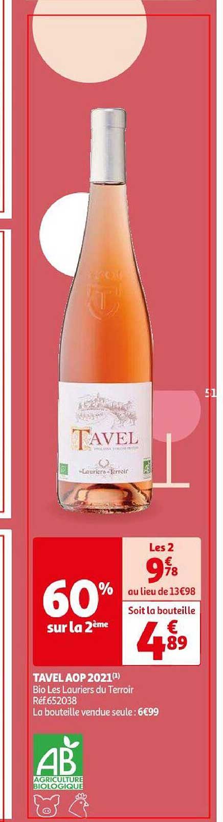 tavel aop 2021 bio les lauriers du terroir