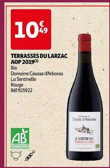 terrasses du larzac aop 2019 bio domaine causse d'arboras la sentinelle rouge