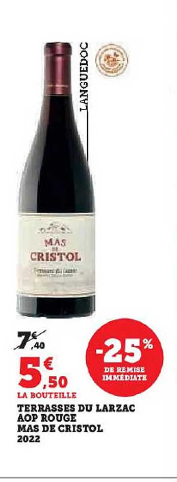 terrasses du larzac aop rouge mas de cristol 2022