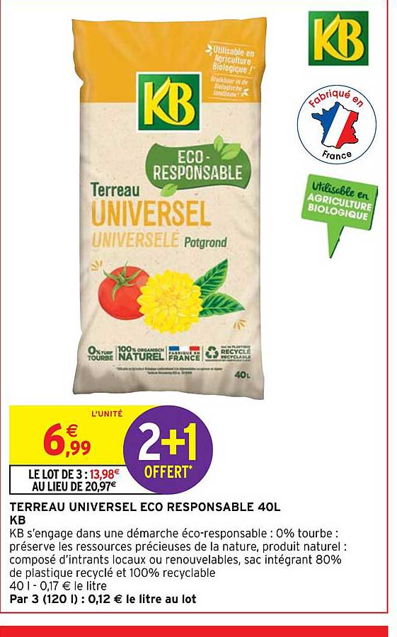 Terreau Universel éco Responsable 40 L Kb