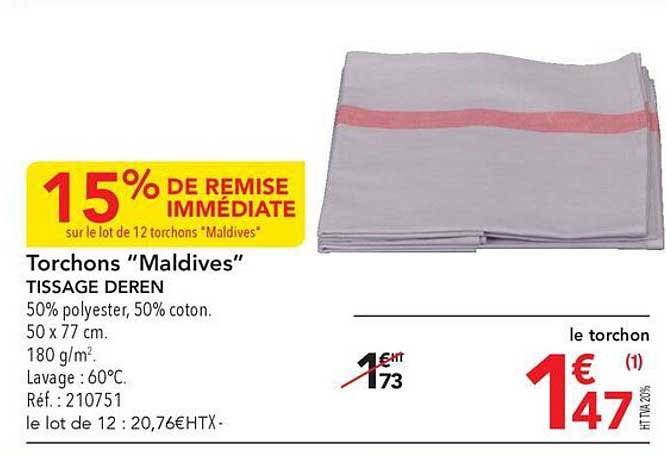 torchons "maldives" tissage deren