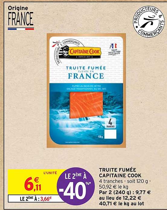 truite fumée capitaine cook