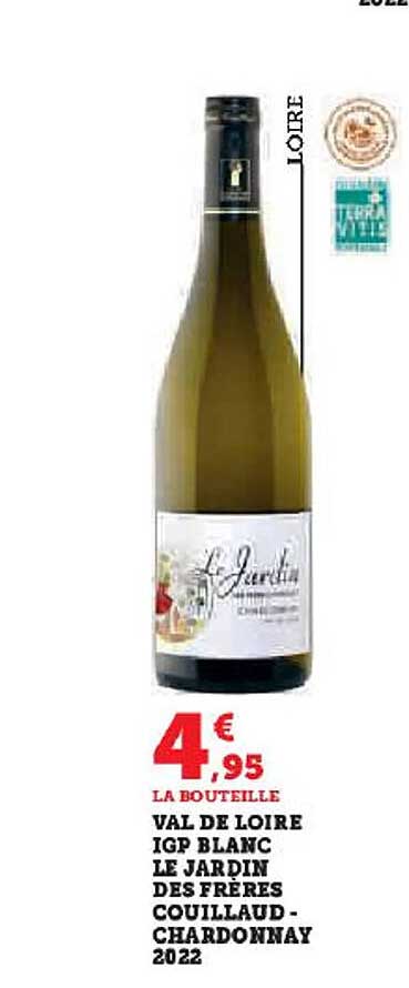 val de loire igp blanc le jardin des frères couillaud - chardonnay 2022