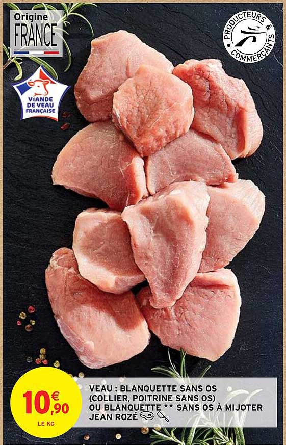 veau : blanquette sans os (collier, poitrine sans os) ou blanquette sans os à mijoter jean rozé