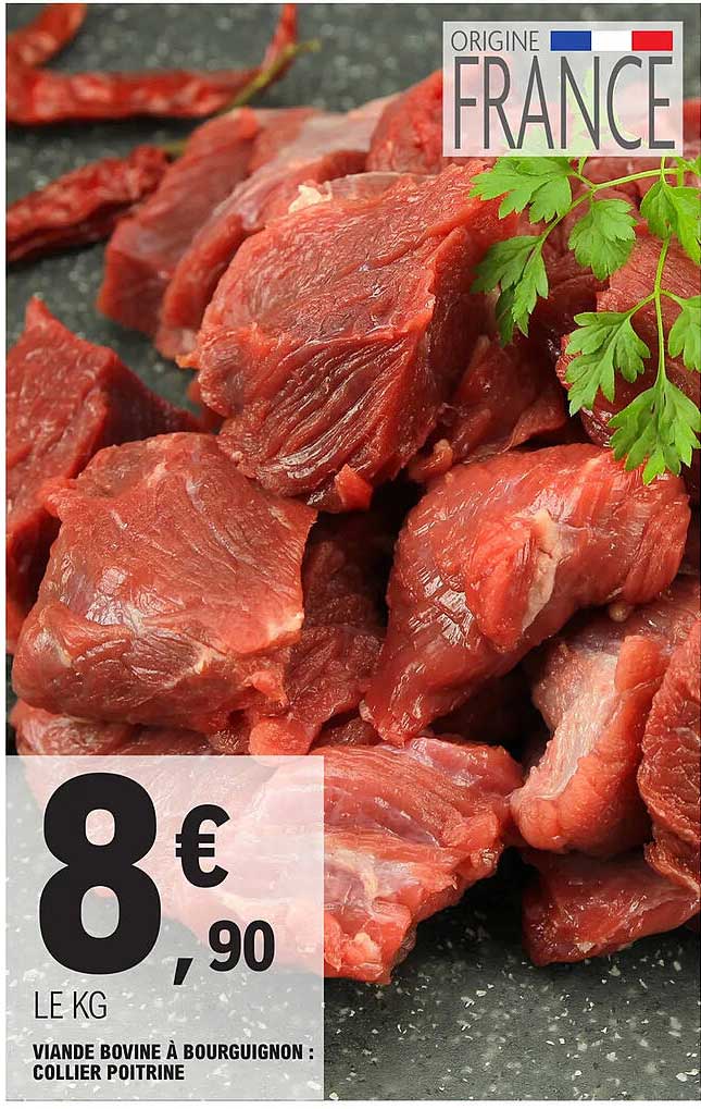 Viande Bovine à Bourguinon : Collier Poitrine