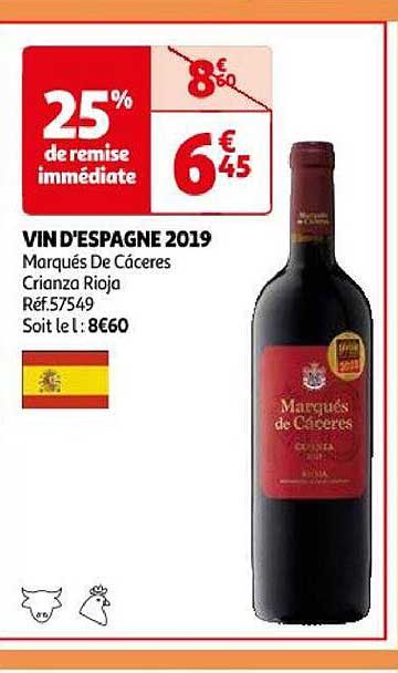 vin d'espagne 2022 marqués de cáceres crianza rioja