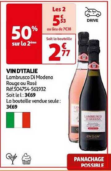 vin d'italie lambrusco di modena rouge ou rosé
