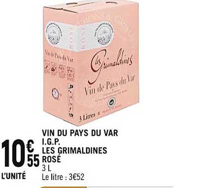 Vin Du Pays Du Var Igp Les Grimaldines Rosé