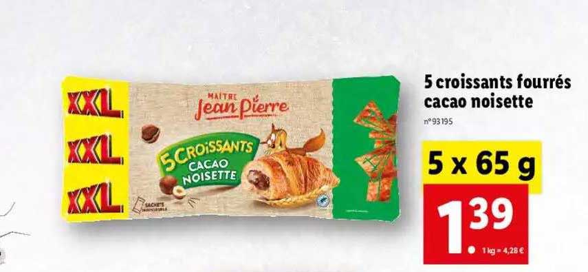 5 Croissants Fourrés Cacao Noisette