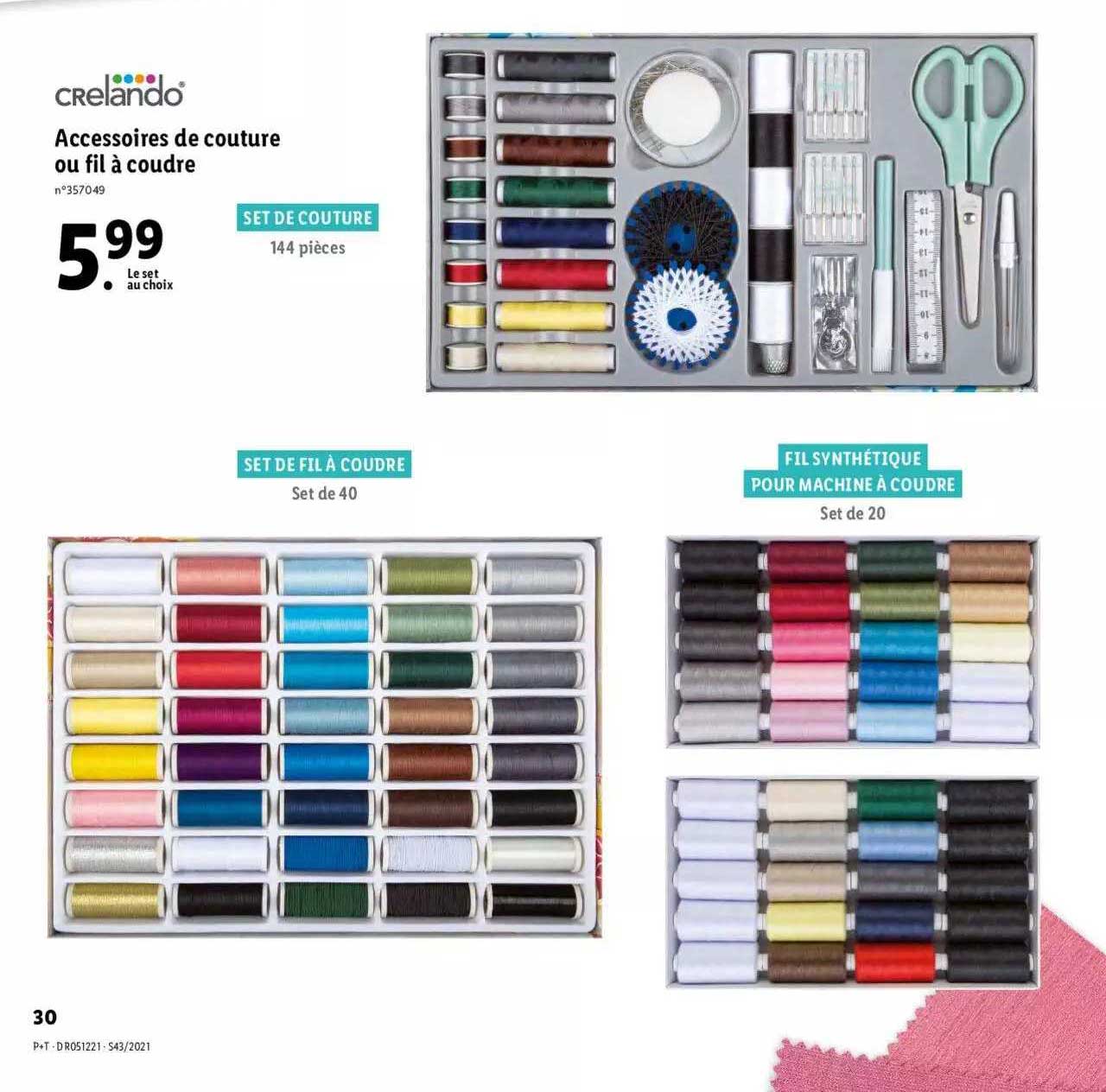 accessoires de couture ou fil à coudre crelando