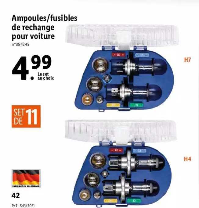 ampoules fusibles de rechange pour voiture