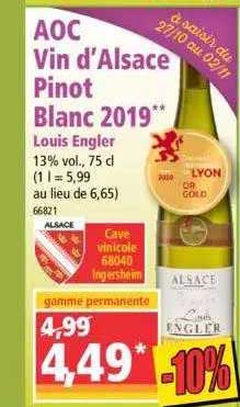 Aoc Vin D'alsace Pinot Blanc 2019 Louis Engler