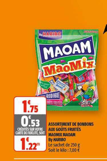 assortiment de bonbons aux goûts fruités maomix maoam by haribo