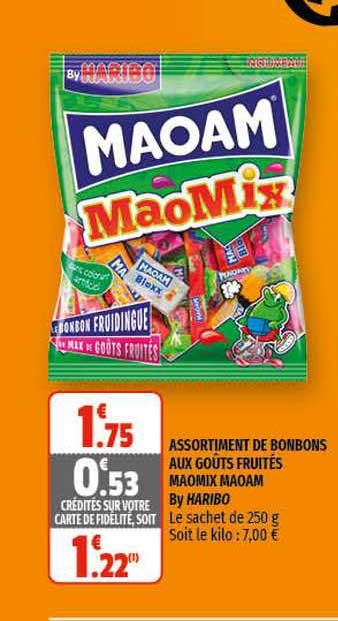 assortiment de bonbons aux goûts fruités maomix maoam by haribo