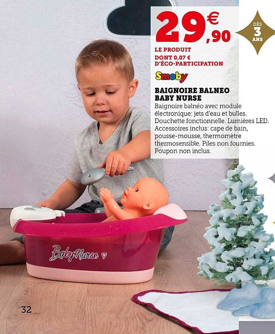baignoire balneo baby nurse smoby