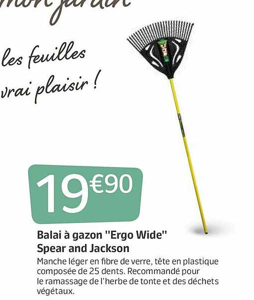 balai à gazon "ergo wide" spear and jackson