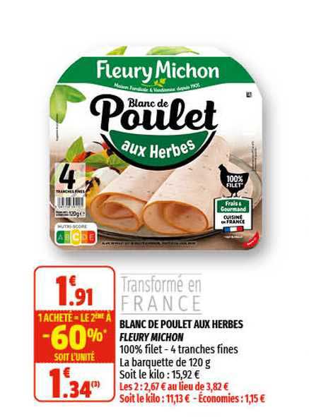 blanc de poulet aux herbes fleury michon