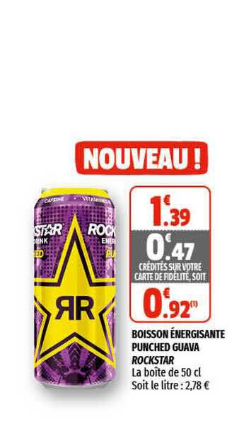 boisson énergisante punched guava rockstar