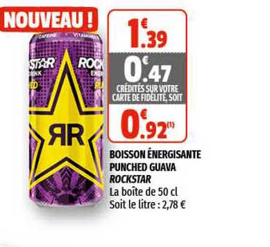 boisson énergisante punched guava rockstar
