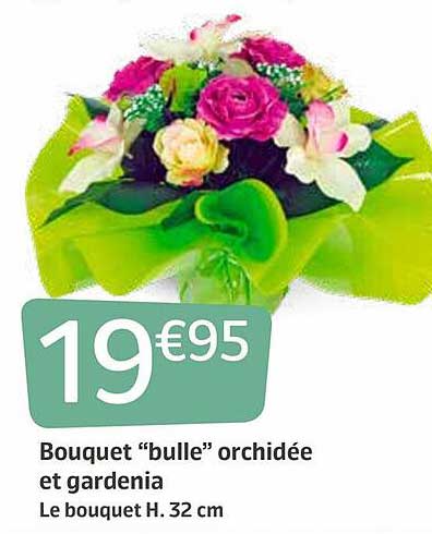 bouquet "bulle" orchidée et gardenia
