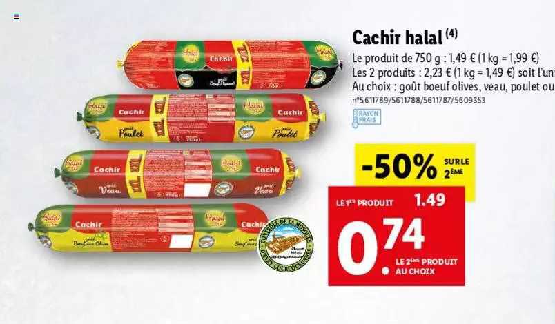 cachir halal -50% sur le 2ème