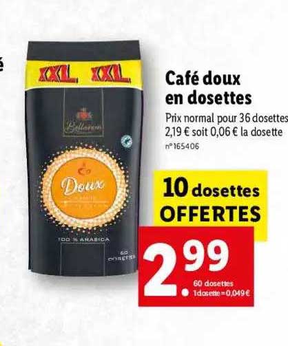 café doux en dosettes 10 dosettes offertes