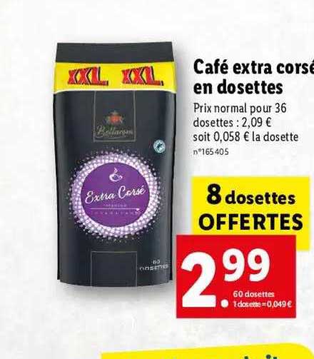 café extra corsé en dosettes 8 dosettes offertes