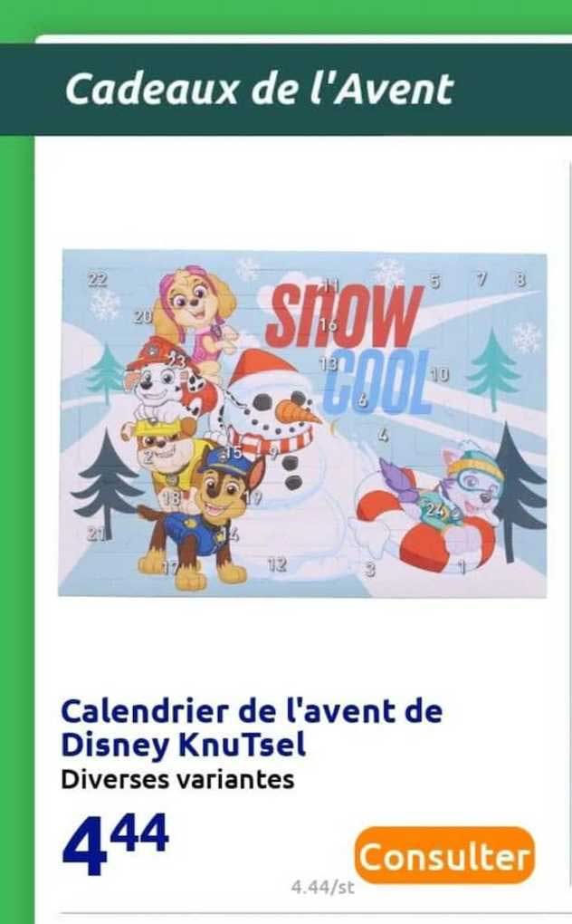 calendrier de l'avent de disney knuTsel