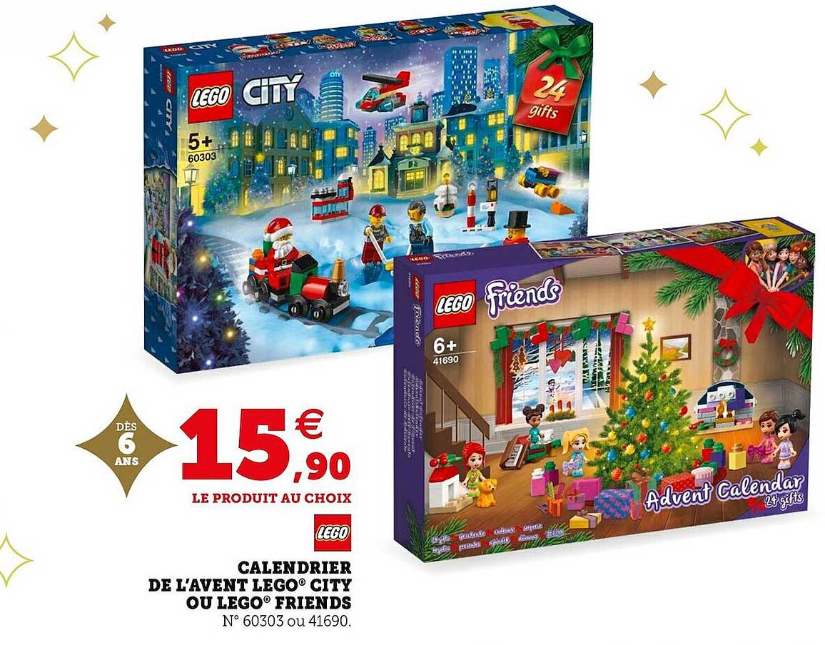 calendrier de l'avent lego city ou lego friends