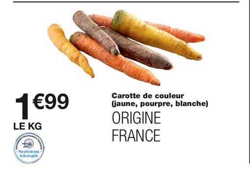 carotte de couleur (jaune, pourpre, blanche)