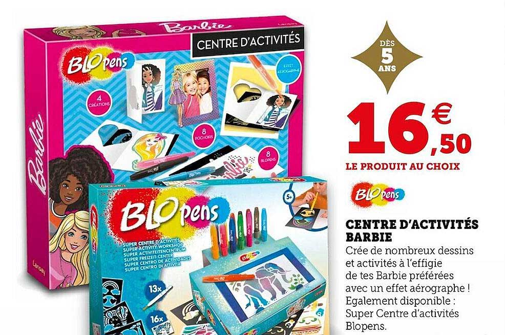 centre d'activités barbie blo pens