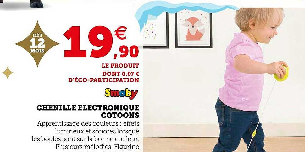 chenille électronique cotoons smoby