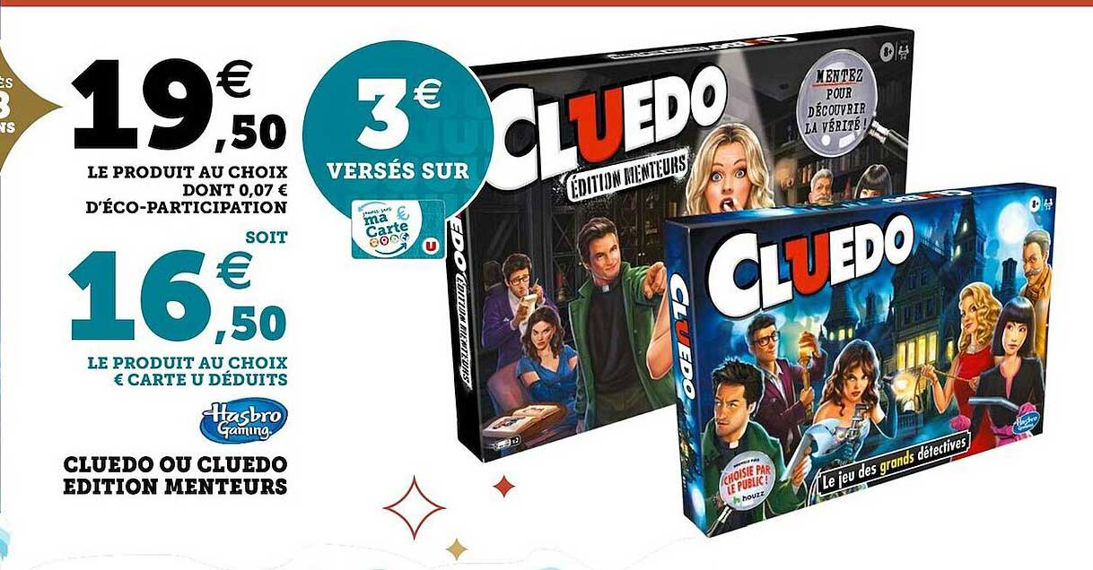cluedo ou cluedo édition menteurs hasbro gaming