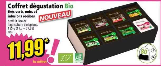 coffret dégustation bio thés verts, noirs et infusions rooïbos