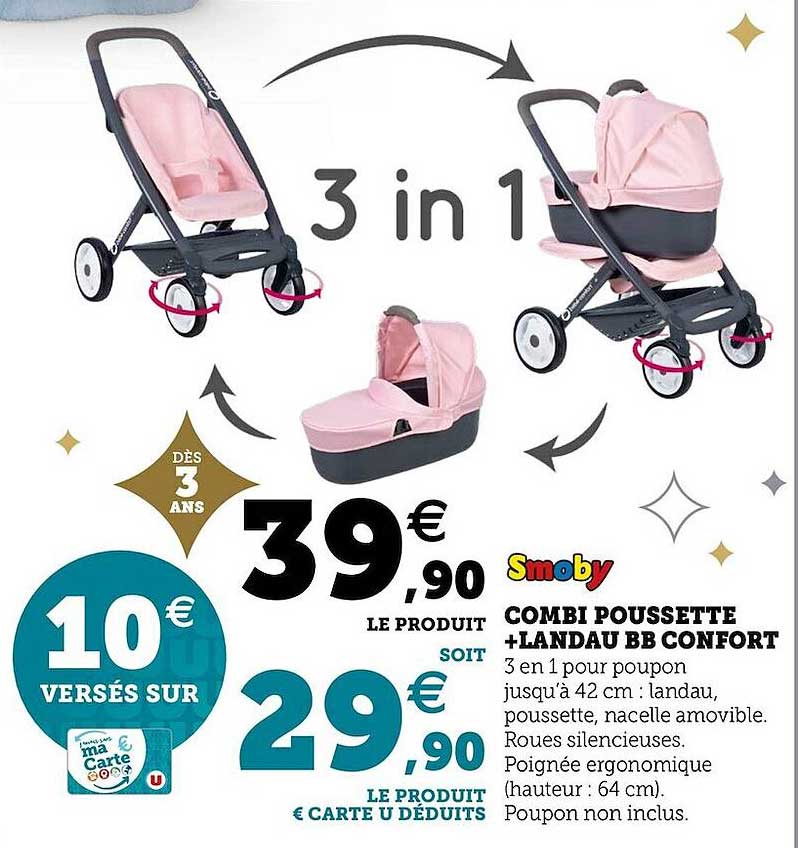 combi poussette +landau bb confort smoby
