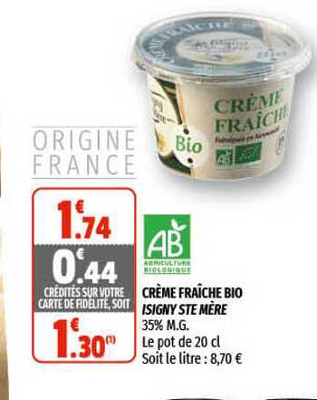 crème fraîche bio isigny ste mère