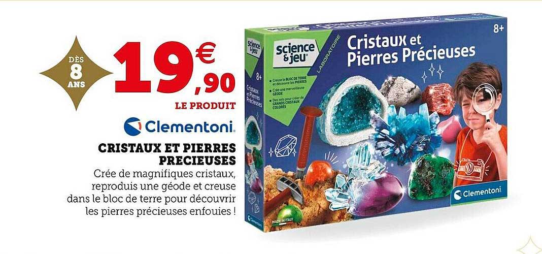 cristaux et pierres précieuses clementoni