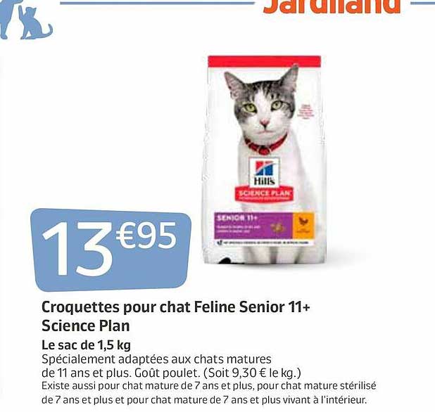 croquettes pour chat feline senior 11+ science plan