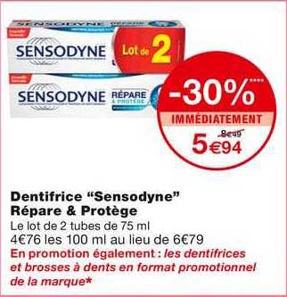 Dentifrice "sensodyne" Répare & Protège